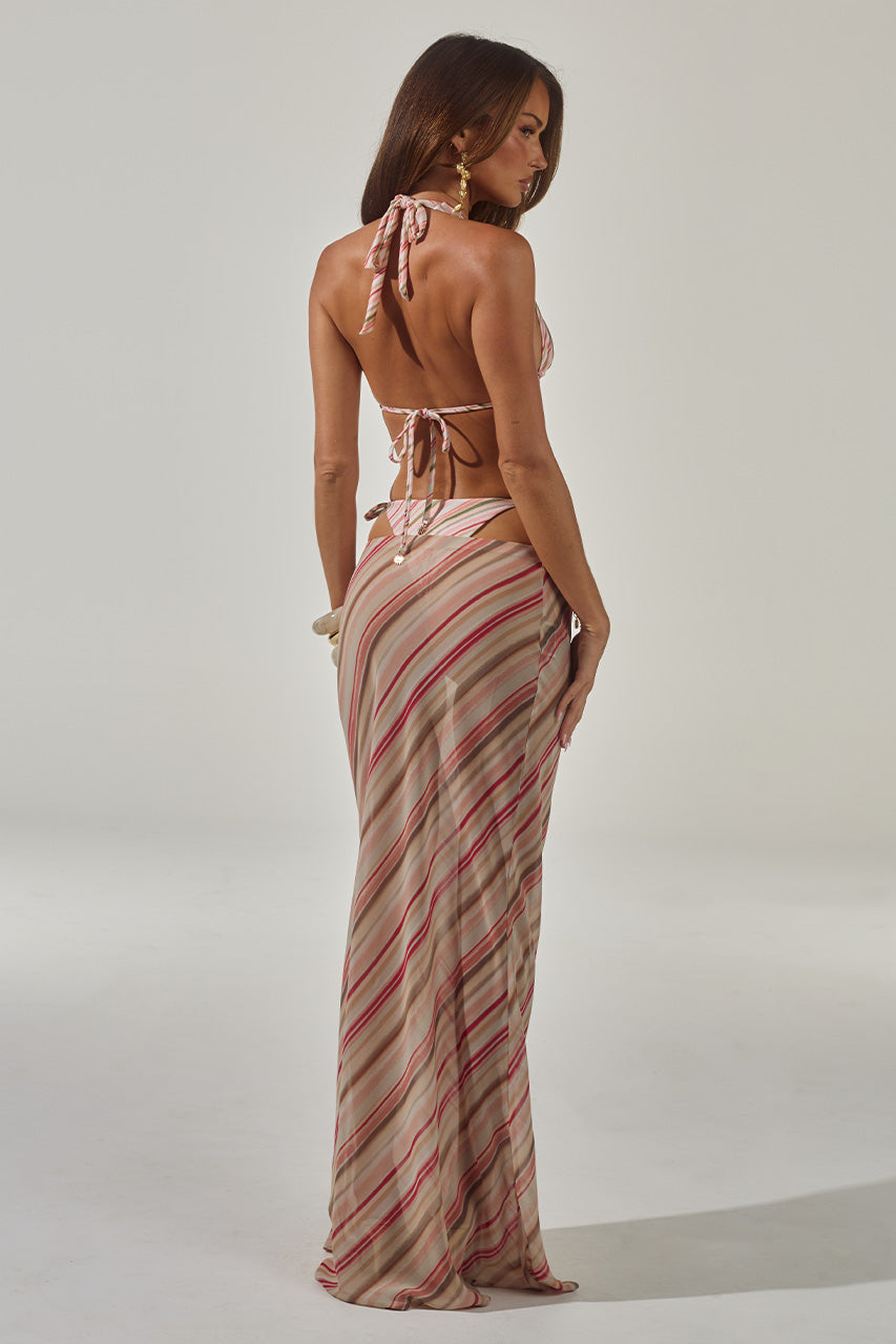 CYRUS LOW WAIST SHEER MAXI SKIRT - SADIE PINK - CUBAHALTERBIKINITOPXCUBASIDETIEBIKINIBOTTOMXCYRUSLOWWAISTSHEERMAXISKIRT-SADIEPINK-4