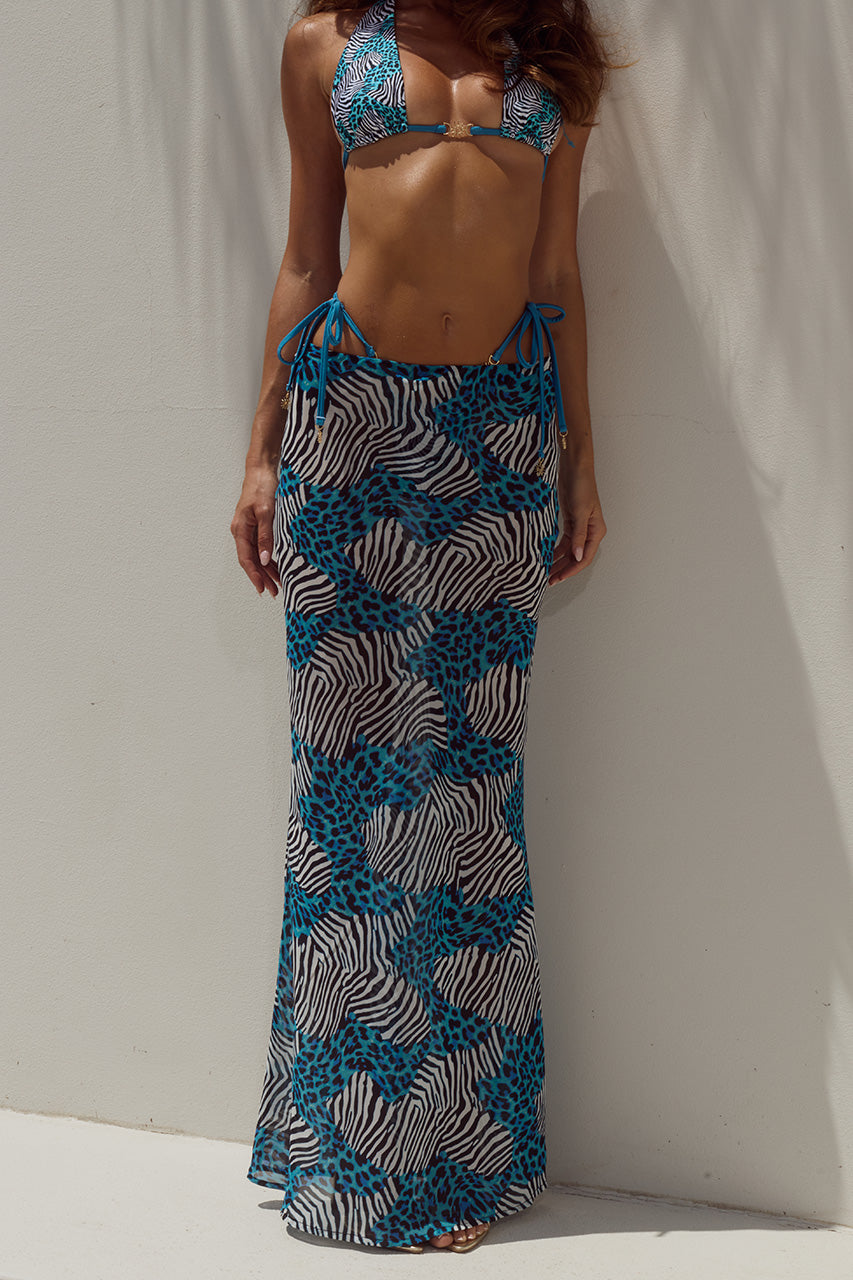 CYRUS LOW WAIST SHEER MAXI SKIRT - DANTE TEAL - CUBAHALTERBIKINITOPXCUBSIDETIEBIKINIBOTTOMXCYRUSLOWWAISTSHEERMAXISKIRT-DANTETEAL-2