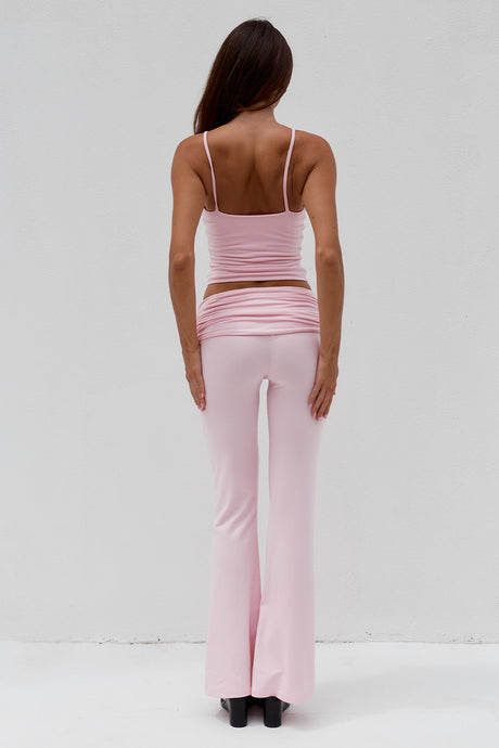 DAMARI FOLDOVER FLARE PANTS - BALLET PINK