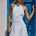 DANIA HIGH NECK HALTER MINI DRESS - BLUE STRIPE