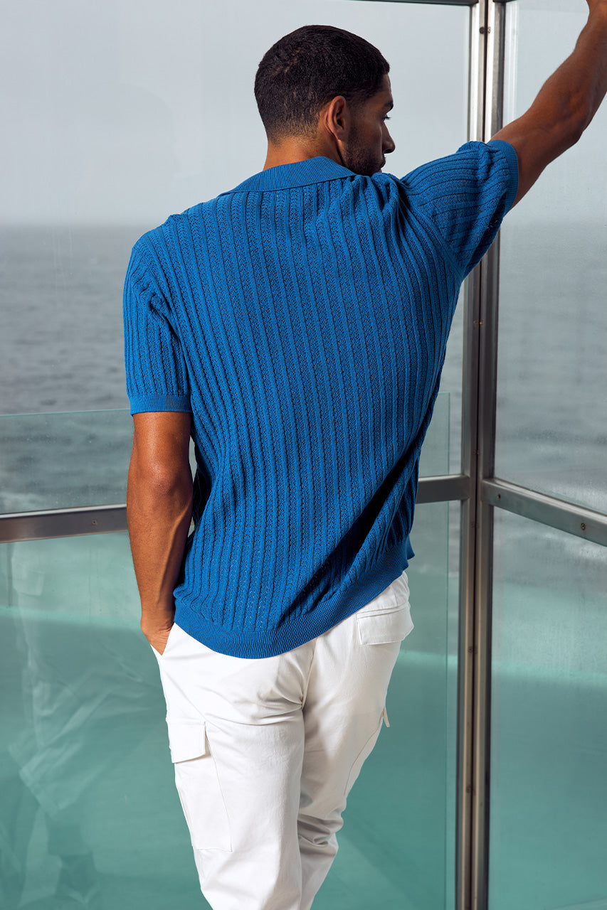 DANTE TEXTURED POLO KNIT TOP - ROYAL BLUE - DANTE_TEXTURED_POLO_KNIT_TOP_-_ROYAL_BLUE-3