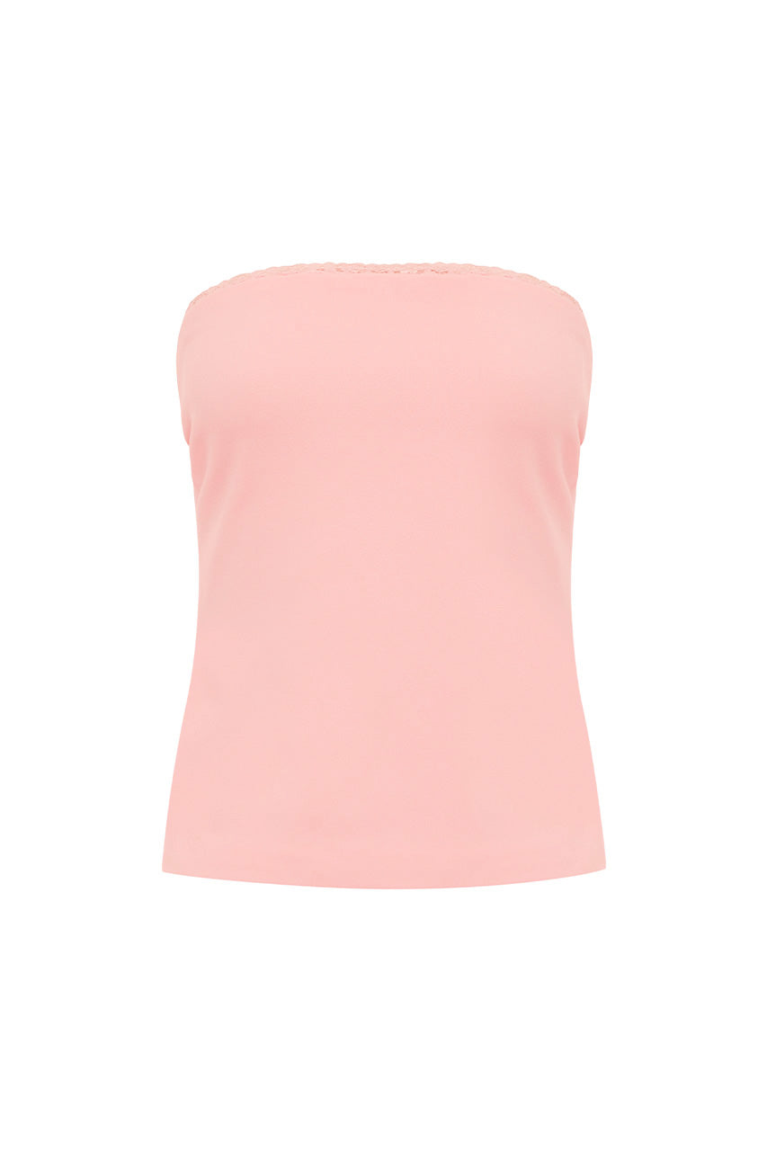 DARLA STRAPLESS LACE TRIM TOP - PINK - DARLASTRAPLESSLACETRIMTOP-PINK_1