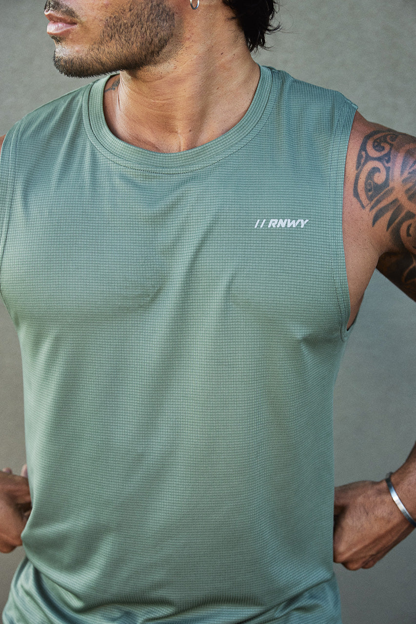 DASH FITTED TANK TOP - KHAKI