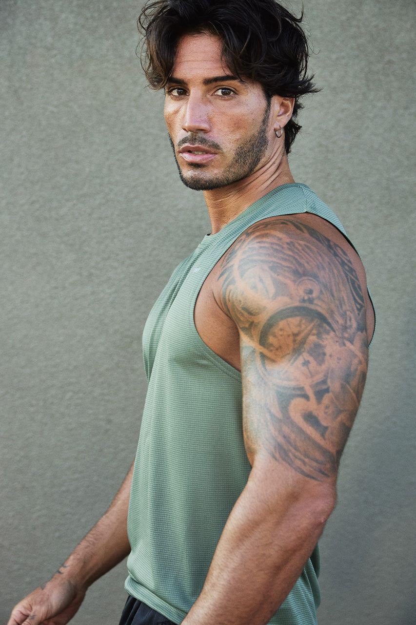 DASH FITTED TANK TOP - KHAKI