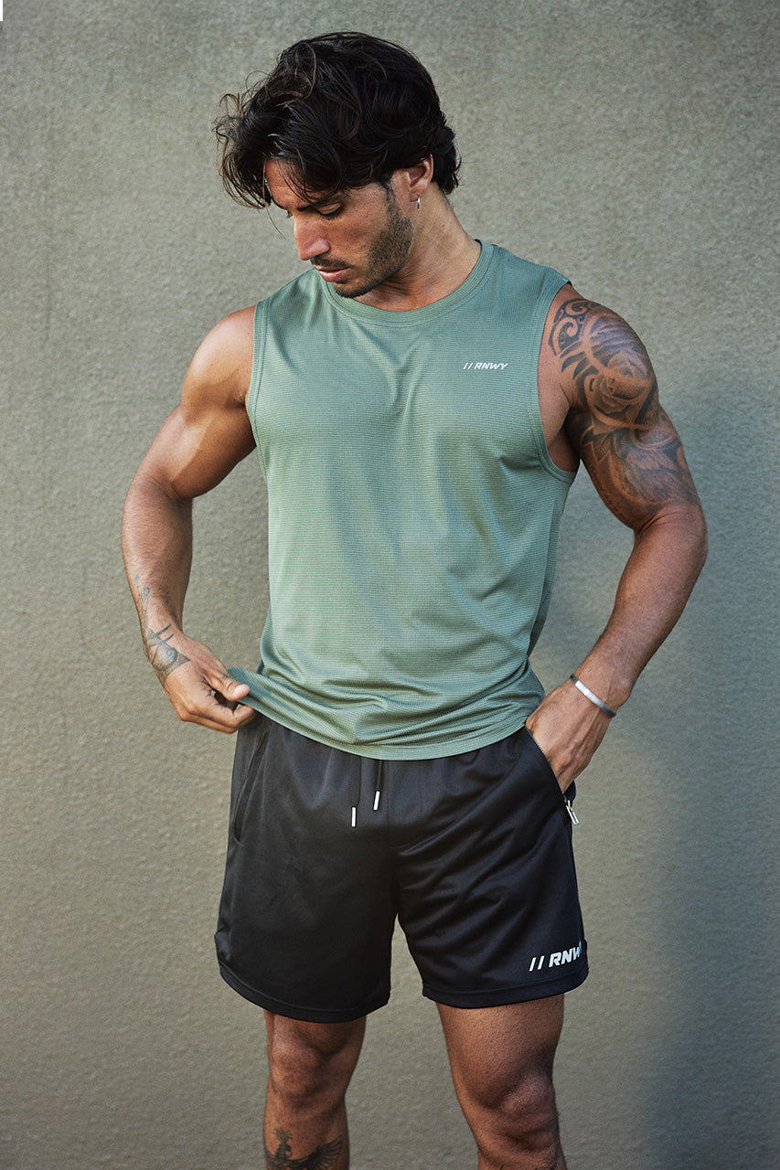 DASH FITTED TANK TOP - KHAKI