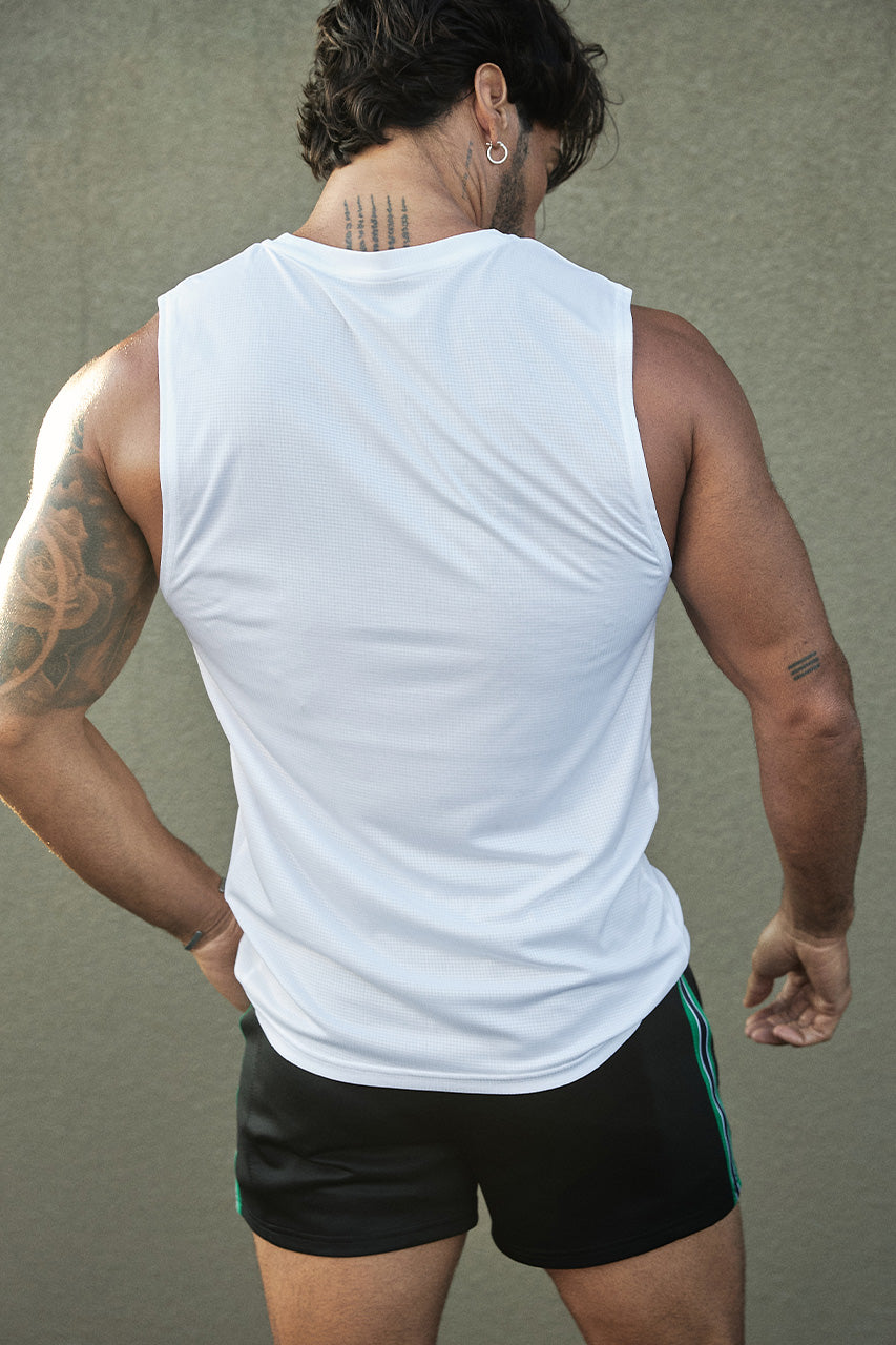 DASH FITTED TANK TOP - WHITE