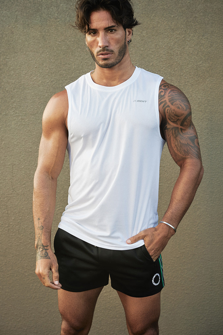DASH FITTED TANK TOP - WHITE