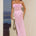 DEMI SHEER FLOWER TRIM MAXI DRESS & BELLA BRIEF - MUSK