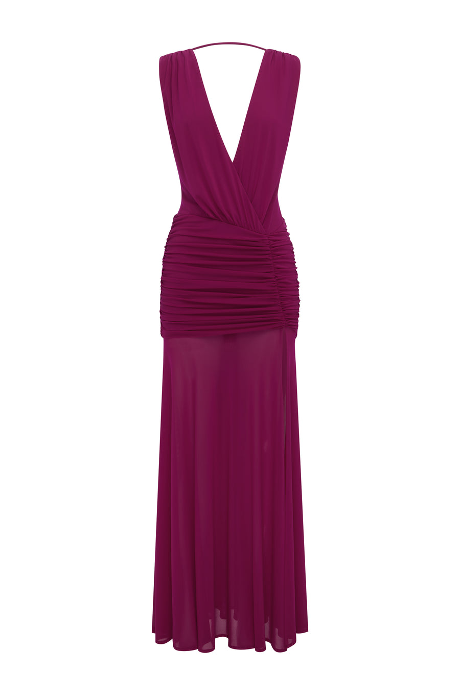 DESERAE LOW PLUNGE MAXI DRESS - FUCHSIA - DESERAELOWPLUNGEMAXIDRESS