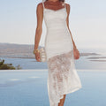 DIA ASYMMETRICAL HEM MIDI DRESS - WHITE