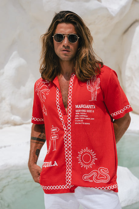 DIEGO SHORT SLEEVE SHIRT - RED