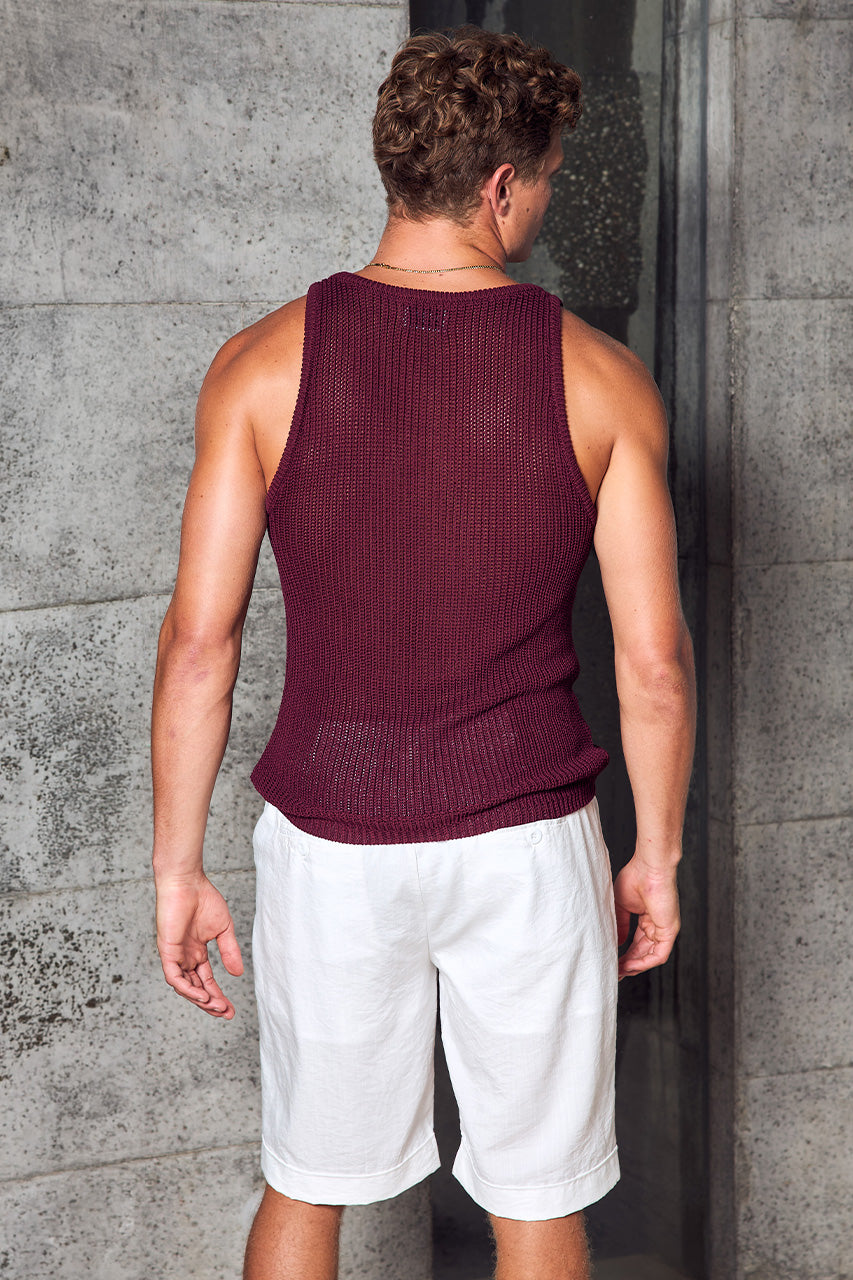 DIMITRI KNIT TOP - WINE