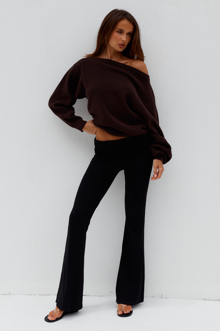 DIONNE OFF SHOULDER KNIT SWEATER - CHOCOLATE - DIONNEOFFSHOULDERKNITSWEATER-CHOCOLATE-6