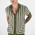 DORIAN SHORT SLEEVE SHIRT - KHAKI/WHITE