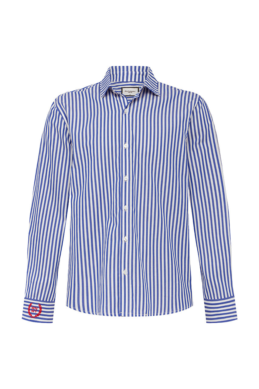 DREW LONG SLEEVE SHIRT - NAVY STRIPE - DREWLONGSLEEVESHIRT-NAVYSTRIPE-4