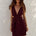 EDEN CUT OUT HALTER MINI DRESS - CHOCOLATE