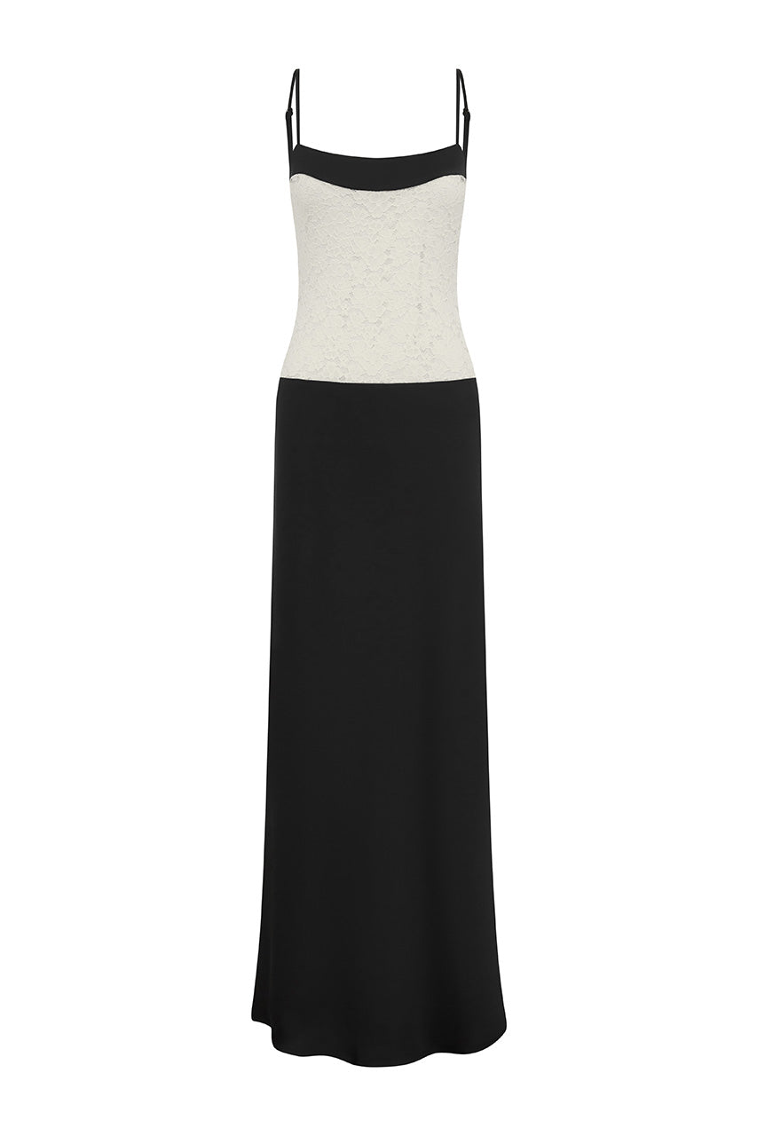 EDWINA LACE BODICE MAXI DRESS - BLACK/CREAM - EDWINALACEBODICEMAXIDRESS-BLACK_CREAM