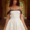 ELISE MINI DRESS - WHITE/BLACK