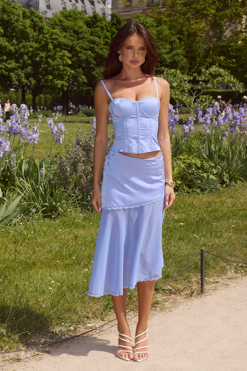 EMBERLY MIDI FLOUNCE SKIRT - BLUEBELL - EMBERLYBUSTIERXEMBERLYMIDIFLOUNCESKIRT-BLUEBELL_7