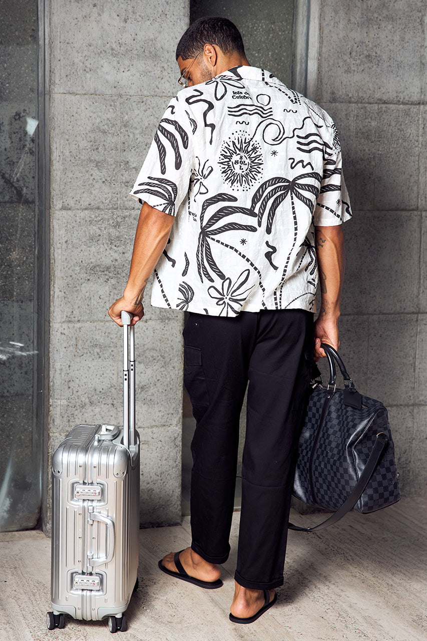 EMILE SHORT SLEEVE SHIRT - CREAM/BLACK - EMILESHORTSLEEVESHIRT-CREAMBLACK-1
