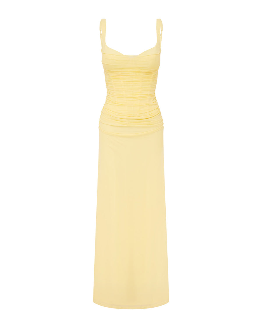EMMELINE CORSET MAXI DRESS - BUTTER
