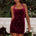 ESKA HALTER EMBELLISHED MINI DRESS - BERRY