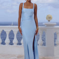 ESME HIGH SPLIT MAXI DRESS - SKY BLUE