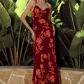 EVE COWL CROSS BACK MAXI DRESS - ALMINA RED
