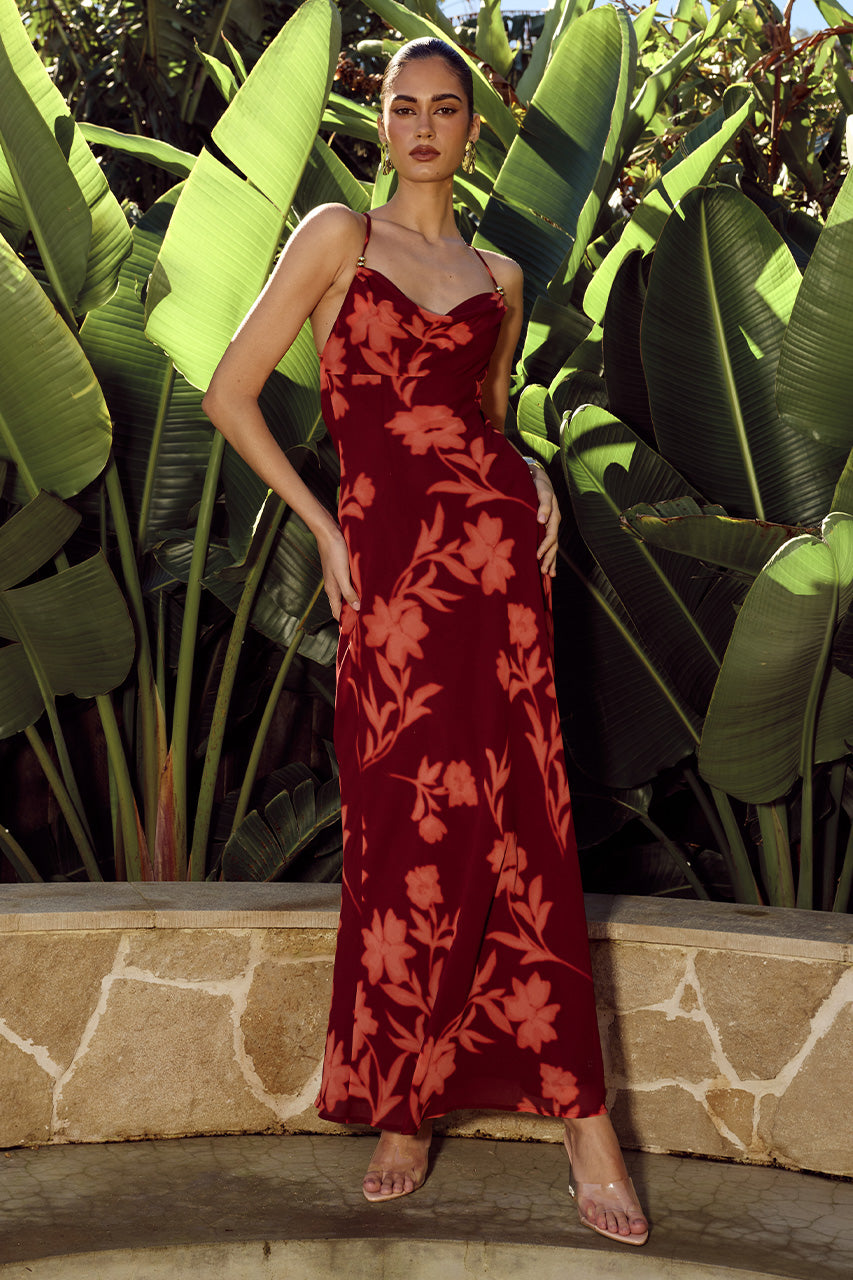 EVE COWL CROSS BACK MAXI DRESS - ALMINA RED XXL - EVECOWLCROSSBACKMAXIDRESS-ALMINARED-21