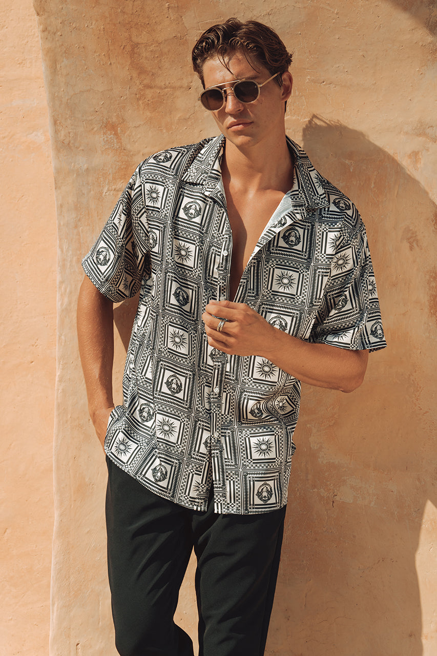 EZRA SHIRT - SAND/BLACK - EZRA-SHIRT-SAND-BLACK-x-OSCAR-PANT-BLACK