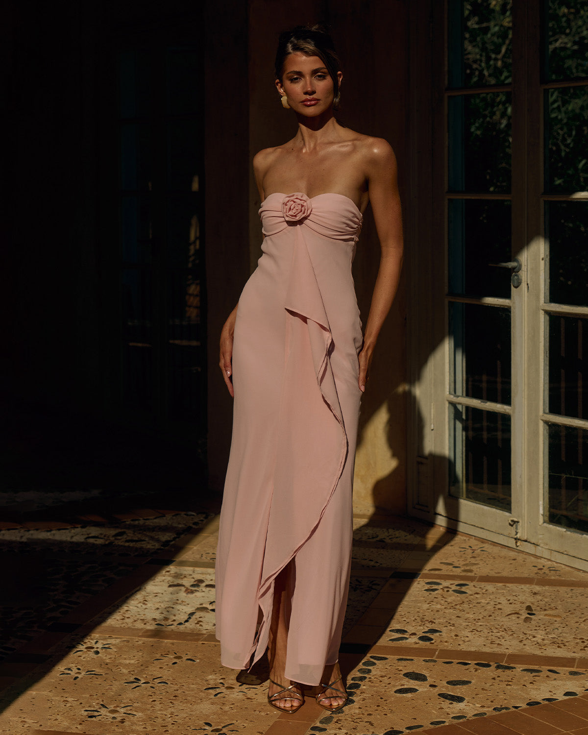 FIORA STRAPLESS MAXI DRESS - PINK