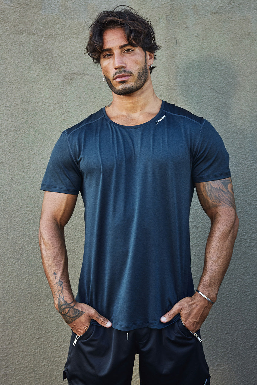 FLASH FITTED SHORT SLEEVE TOP - CHARCOAL