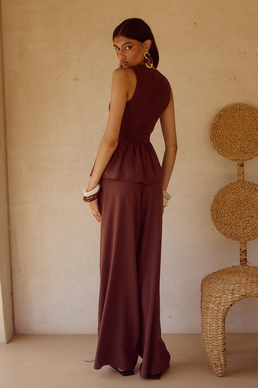FLEUR PALAZZO PANT - CHOCOLATE - FLEURTOPCHOCOLATExFLEURPANTCHOCOLATE_5_a4932beb-b499-4cad-91f5-17d10e05d65d