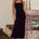 FRANCA HALTER MIDI DRESS - BLACK