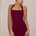 FRANCA HALTER MINI DRESS - BERRY