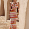 ANDREA MAXI DRESS - ORANGE MULTI