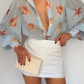 FLEETWOOD BLOUSE - ICE BLUE SEASHELL