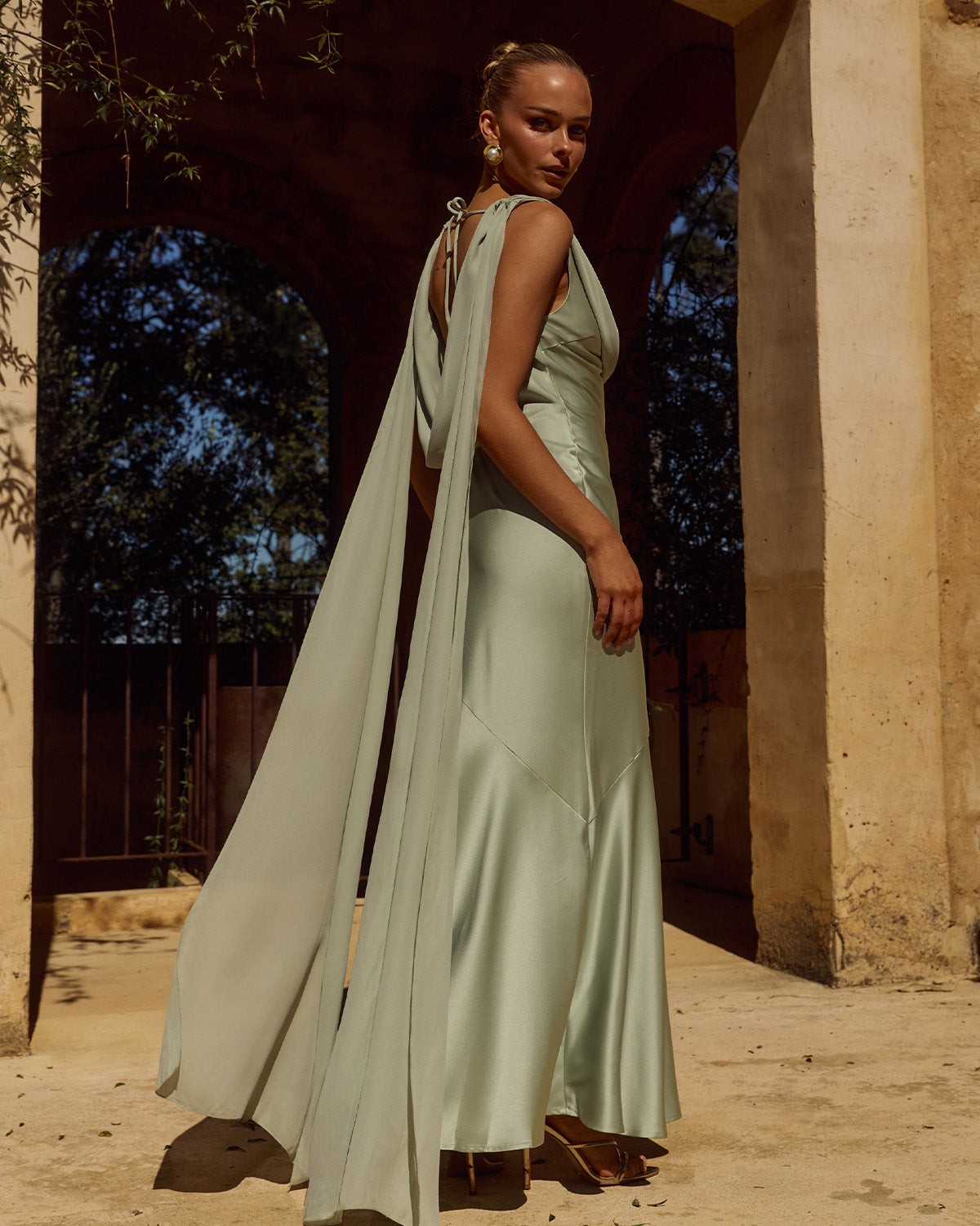 GABRIELLA  COWL MAXI DRESS - SAGE