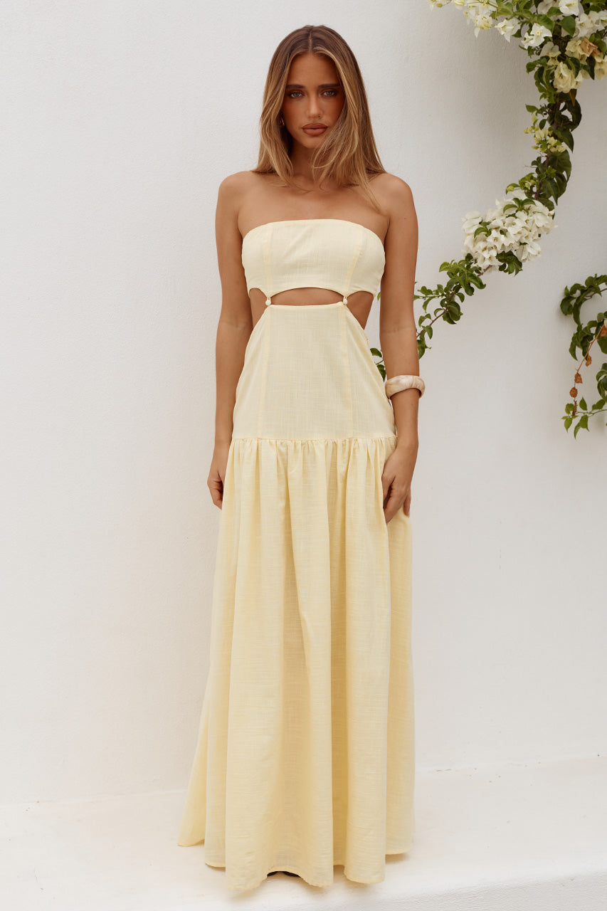 GAIA STRAPLESS CUTOUT MAXI DRESS - BUTTER XXL - GAIASTRAPLESSCUTOUTMAXIDRESS-BUTTER-2
