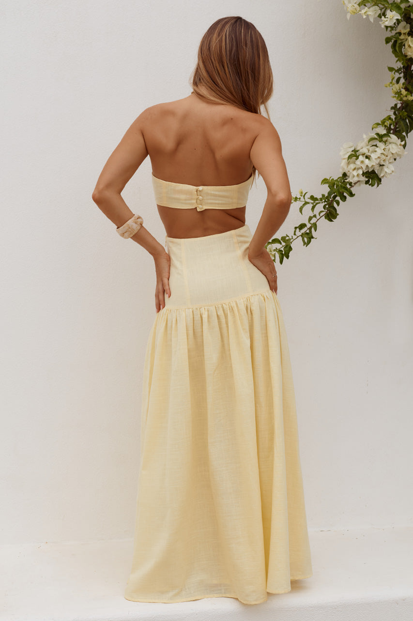 GAIA STRAPLESS CUTOUT MAXI DRESS - BUTTER - GAIASTRAPLESSCUTOUTMAXIDRESS-BUTTER-6