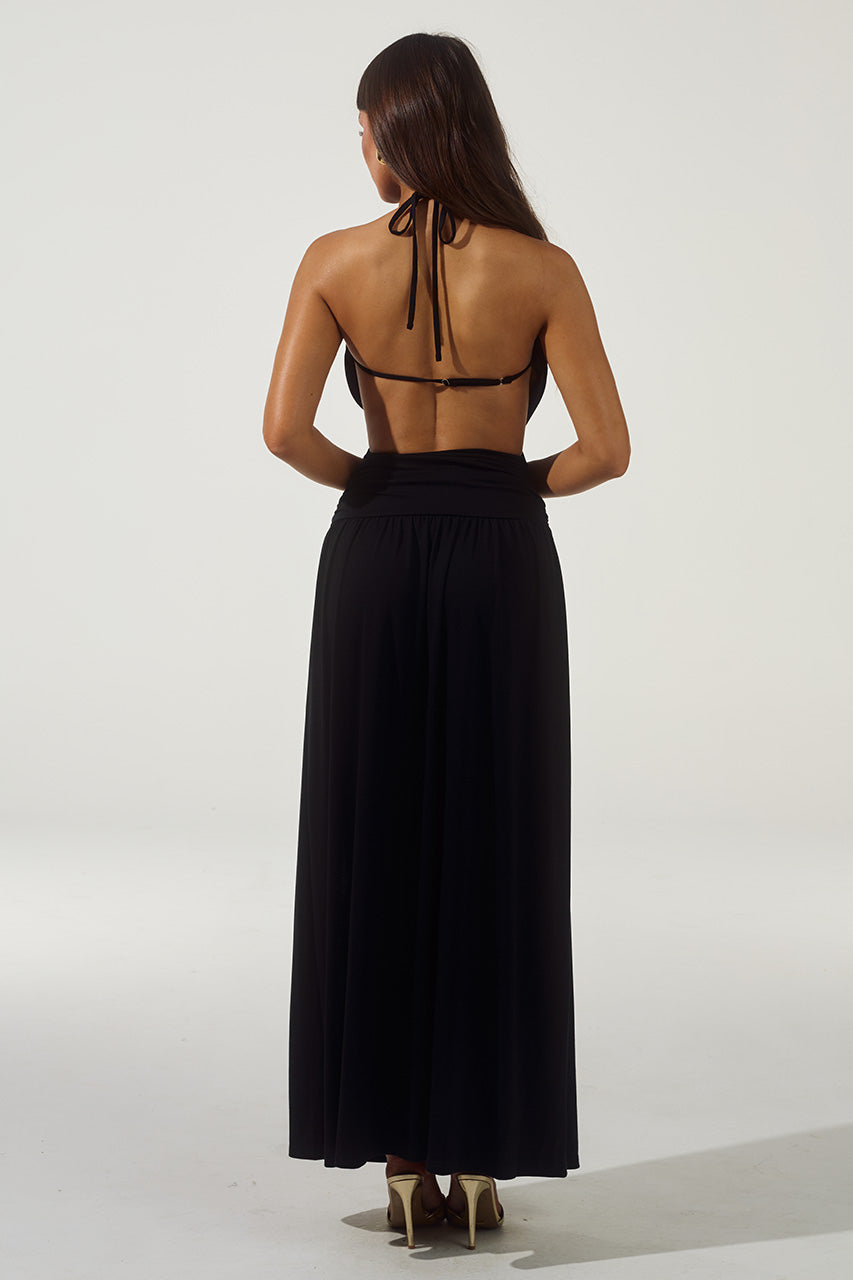 GENIA CROSS FRONT MAXI DRESS - BLACK - GENIACROSSFRONTMAXIDRESS-BLACK-2