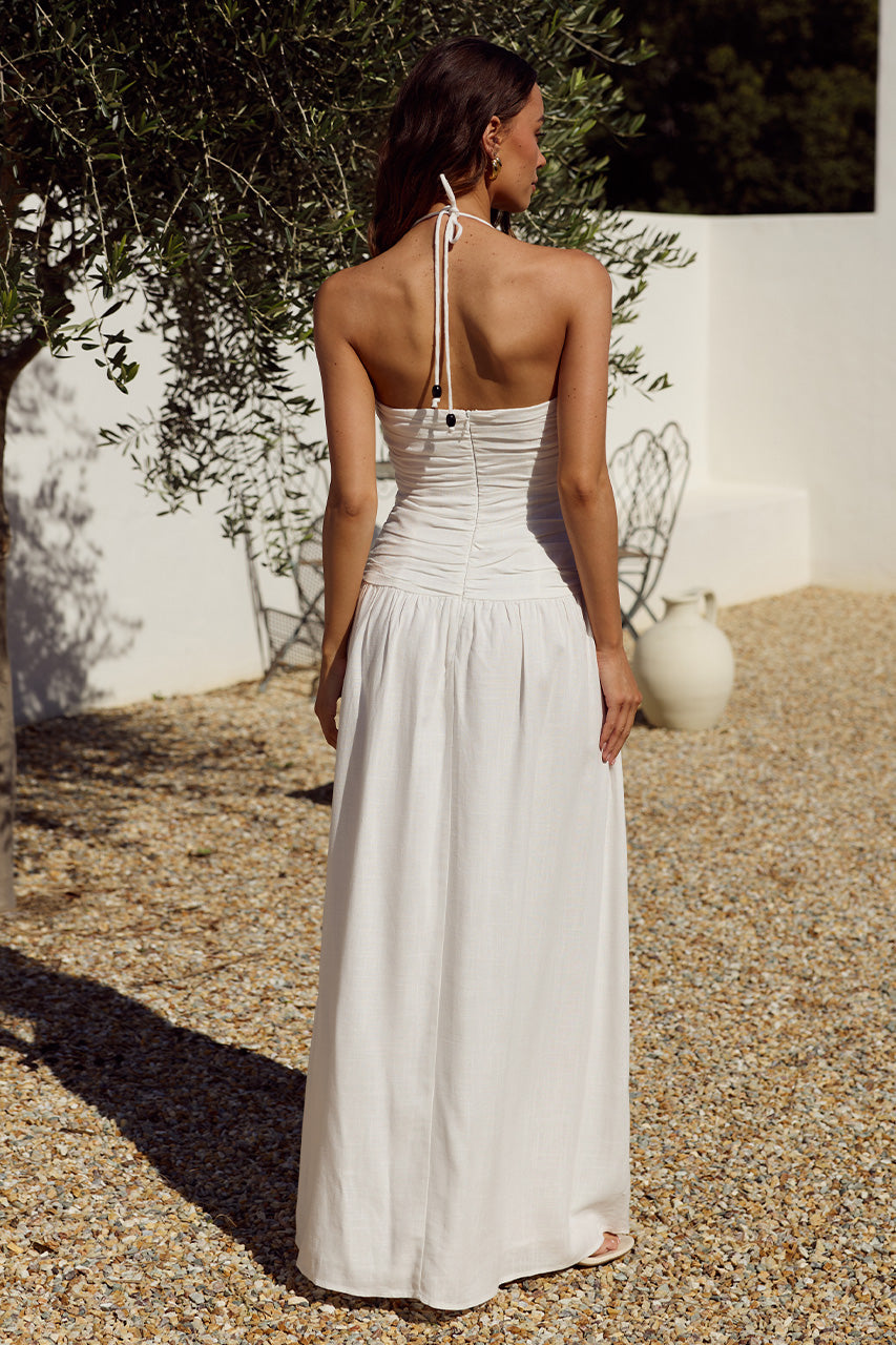 GIULIA RUCHED MAXI DRESS - OFF WHITE - GIULIARUCHEDMAXIDRESS-OFFWHITE-04