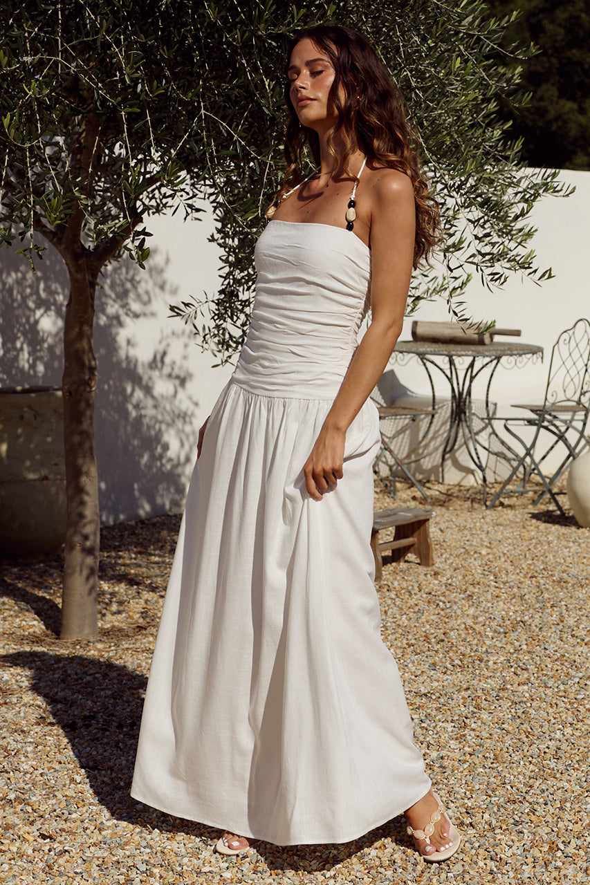 GIULIA RUCHED MAXI DRESS - OFF WHITE - GIULIARUCHEDMAXIDRESS-OFFWHITE-06