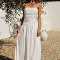 GIULIA RUCHED MAXI DRESS - OFF WHITE