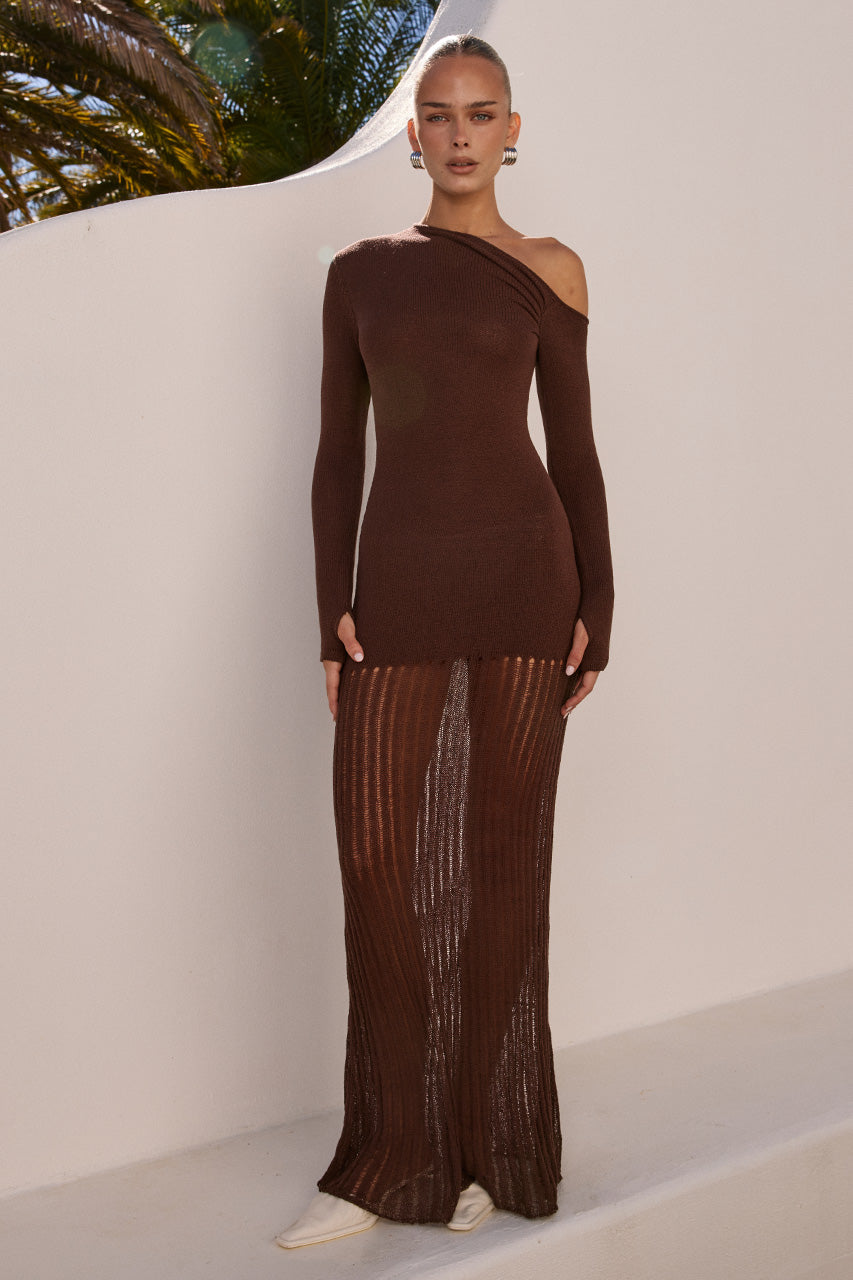 GRETA ONE SHOULDER KNIT MAXI DRESS - CHOCOLATE - GRETAONESHOULDERKNITMAXIDRESS-CHOCOLATE-04