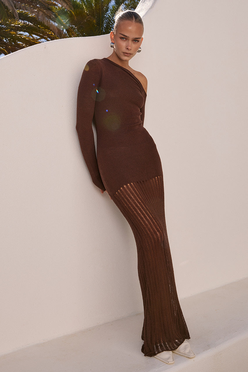 GRETA ONE SHOULDER KNIT MAXI DRESS - CHOCOLATE - GRETAONESHOULDERKNITMAXIDRESS-CHOCOLATE-05
