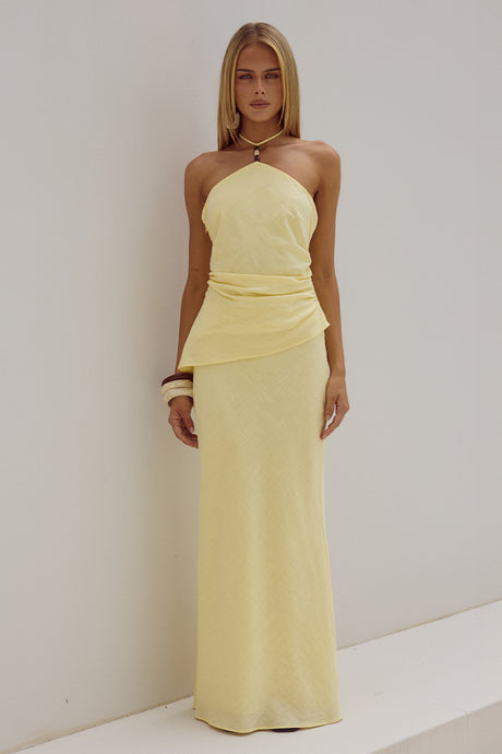HALZIE MAXI SKIRT - LEMON
