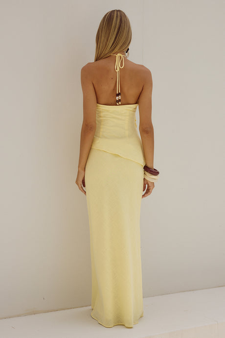 HALZIE MAXI SKIRT - LEMON