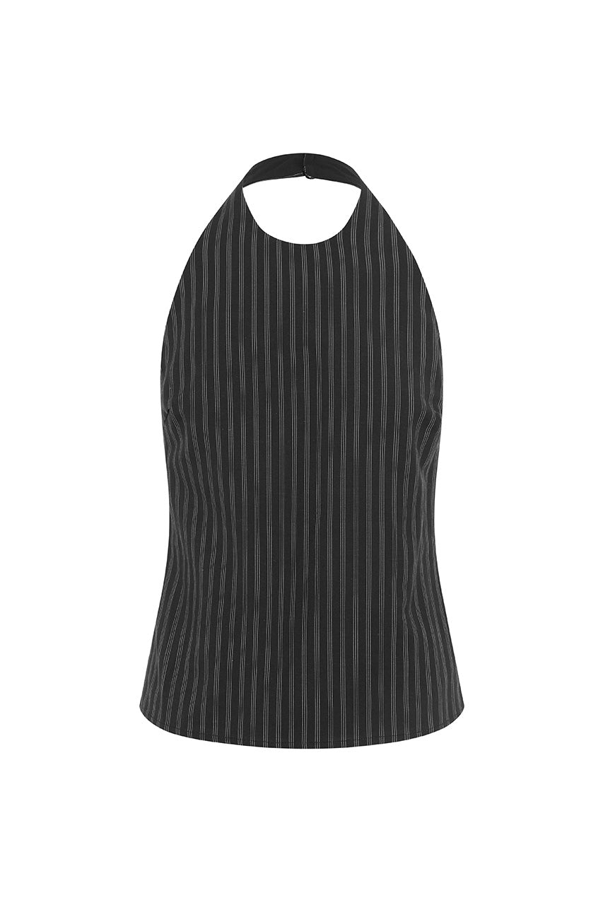 HEATHER TOP - BLACK PINSTRIPE - HEATHERTOP