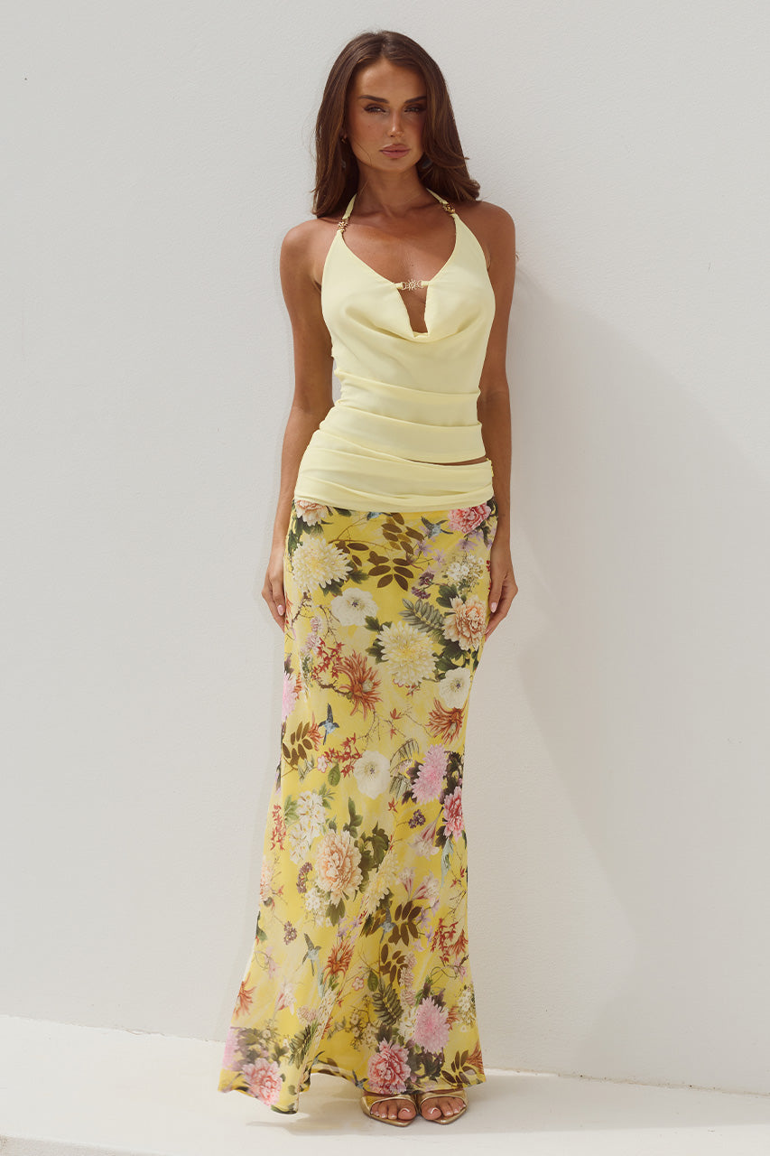 HELENA LOW WAIST MAXI SKIRT - KENDALL YELLOW XXL - HELENAHALTERDEEPPLUNGECOWLTOP-MANGOXHELENALOWWAISTMAXISKIRT-KENDALLYELLOW-10